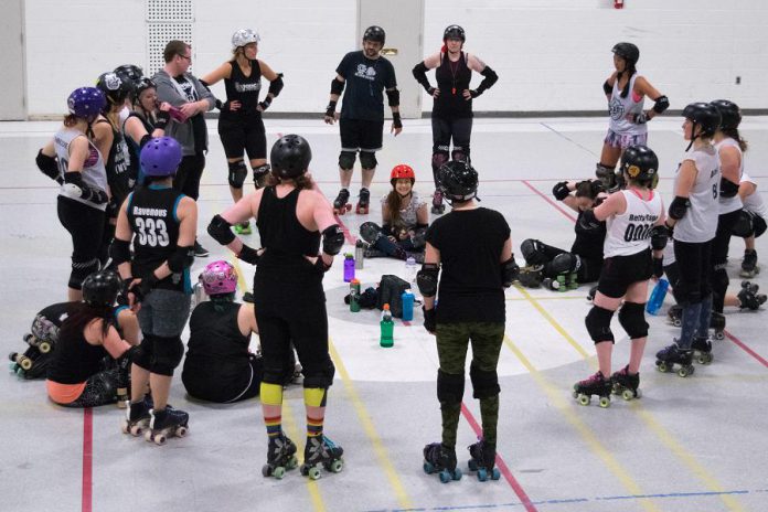 PARD members take a break during their recent practice. PARD is always looking for new skaters and skating referees, with opportunities for both men and women. (Photo: Scott Tromley)