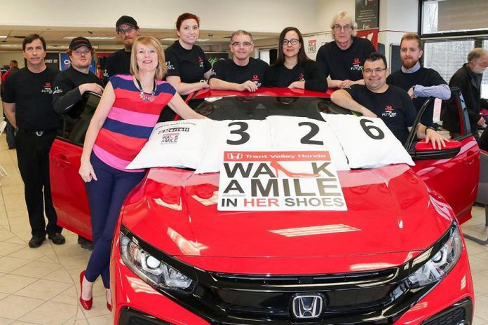 Monika Carmichael and her team at Trent Valley Honda have made a donation equal to 326 Safe Nights at YWCA Crossroads Shelter. (Photo: YWCA Peterborough Haliburton)