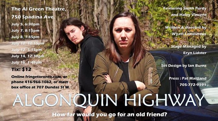 Wyatt Lamoureux will direct "Algonquin Highway", a new play he has written.