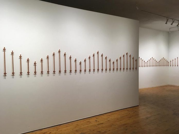 Dylan Miner's show 'Aanikoobijiganag' is currently on display at Artspace. (Photo courtesy of Artspace)