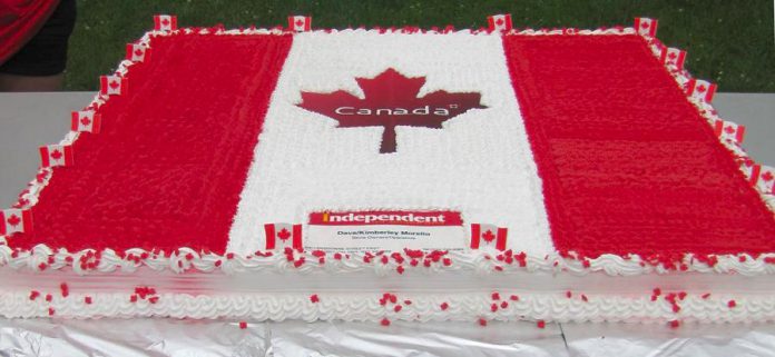 The 2013 Canada Day cake donated by Morello's Your Independent Grocer. We can't wait to see the Canada 150 birthday cake!  (Photo: Peterborough Canada Day Parade / Facebook)