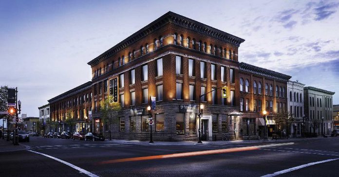 Paul Bennett, co-owner of Ashburnham Realty, has purchased the Commerce Building in downtown Peterborough from Jim Braund and plans to rejuvenate the building as shown in this concept photo. (Photo courtesy of Paul Bennett / Ashburnham Realty)