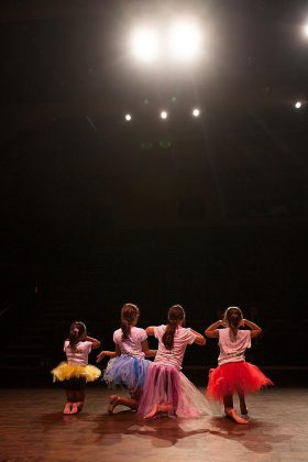 Shannon Stanlick's Triple Threat Dance Camp combines acting, signing, and dancing onstage. Children also take part in a variety of choreographed and directed musical theatre numbers. (Photo: Bradley Boyle / Market Hall Performing Arts Centre)