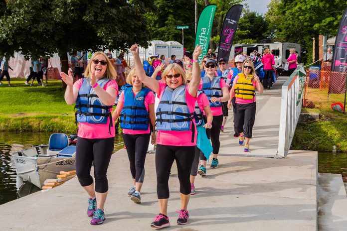 While the festival is run by a committee of community volunteers and Survivors Abreast members, it’s the spirit of the paddlers that pumps through the festival according to co-chair Carol Mutton. (Photo: Peter Curley / Peterborough Clicks)