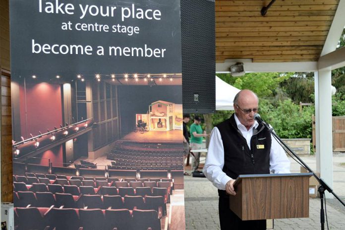 Paul Downs of Nexicom, the namesake of the Nexicom Studio, speaks at the "lunch 'n launch" event. As a not-for-profit organization, Showplace Performance Centre raises funds through memberships, sponsorships, and naming rights. (Photo: Showplace Performance Centre)