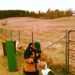 Karen Laws meeting Lally Lawless at her fenced training facility in Bethany<br />Photo Carol Lawless