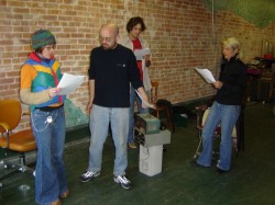 Early in the morning of Day 2, actors are assigned by directors and start rehearsing (photo by Ray Henderson)