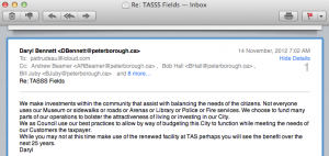 Mayor Daryl Bennett's response to Pat's email