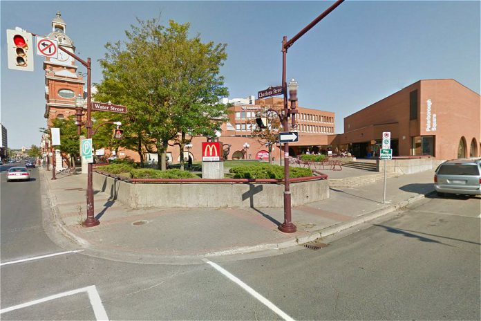 An empty Peterborough Square, from the corner of Charlotte and Water Streets (photo: Google Street View)