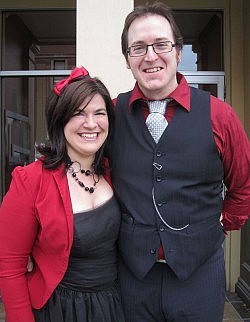 Parkhill on Hunter proprietor Emma Cox, with her life partner Andrew McGhie, outside the restaurant (photo: Julie Gagne Photography)