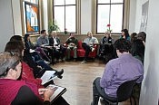 Participants and organizers took advantage of the spaces in The Market Hall to break out into small groups for workshops (photo: Greater Peterborough Area Economic Development Corporation)