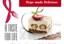 A Taste for Life - "Hope Made Delicious" takes place on Wednesday, April 24