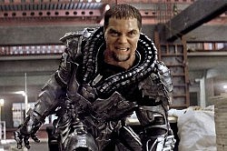 Michael Shannon capably handles villain duties but looks rather uncomfortable in a muscular armoured fetish suit