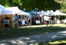 Vendors at the 2012 Peterborough Folk Festival in Nicholls Oval park (photo: Peterborough Folk Festival)