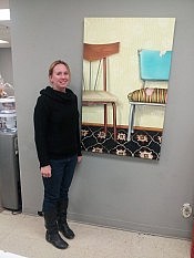 Jenni Johnston is donating her piece "Cottage Chairs" (oil on canvas, 24"x48") to this year's Art Auction (photo: Sam Tweedle)