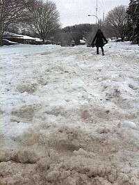 Some side streets in Peterborough weren't plowed for days (photo: Jason Wells)