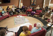 Participants from a past Sacred Water Circle Gathering discuss the importance of water and how to convey the message of its sacredness to those who make important decisions that affect the community as a whole (photo: GreenUP)