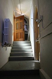 A view of the staircase to the trunk room beneath the chapel, where the sisters' worldly possessions were held during their time at the convent (photo: Paul Oldham)