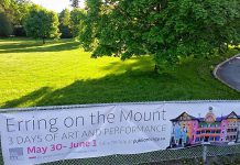 Just beyond these trees lay the former home of the Sisters of St. Joseph convent. The grounds will be a lovely spot for a picnic break while you explore the building and enjoy the many art displays and performances there this weekend (photo: Michael Fazackerley)