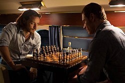 James McAvoy and Michael Fassbender as the young Charles Xavier ("Professor X") and Erik Lehnsherr ("Magneto")