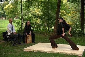 A scene from "Cercania 1", one of five dances to be performed Dusk Dances in Rotary Park in Peterborough from July 24-27 (photo: Joseph Michael Photography)