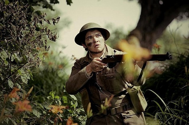 Griffin Clark as Billy Fiddler in <em>Wounded Soldiers</em>, Robert Winslow's highly anticipated sequel to <em>Doctor Barnardo's Children</em>, playing at 4th Line Theatre in Millbrook from August 5-30  (photo: Wayne Eardley)