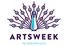 For its 10th anniversary season in 2014, Artsweek Peterborough has a bright and bold new peacock logo (graphic: Joe Andrus)