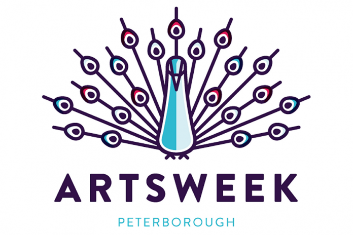 For its 10th anniversary season in 2014, Artsweek Peterborough has a bright and bold new peacock logo (graphic: Joe Andrus)