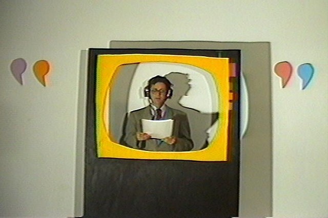 Dennis Tourbin often used a TV frame to illustrate how watching things on TV changes our perception in subtle ways (photo: Vincent Chevalier, Artspace)