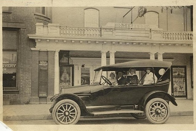 From Peterboriana: The summer of 1914 was an exciting time for cinematic entertainment in Peterborough, as the 500-seat Empire Theatre on Charlotte Street opened its doors for the first time. It included a large space to accommodate the orchestra (this was long before movies came with sound). (Photo from Hutchison House Museum, via the Virtual Museum of Canada.)