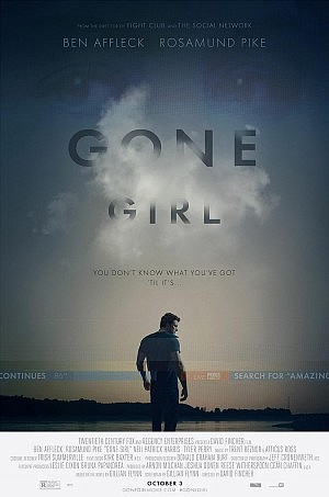 Gone Girl opened in theatres on October 3. As the news ticker on the the movie poster suggests, the film is not only a whodunnit but also a commentary on the media age.