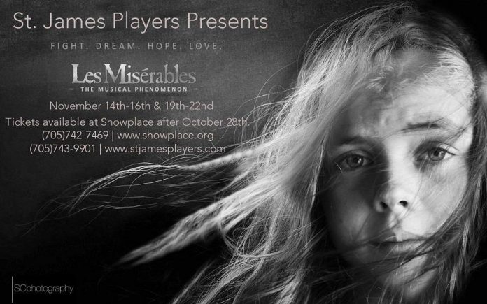 The St. James Players production of "Les Misérables" continues at Showplace Performance Centre until November 22