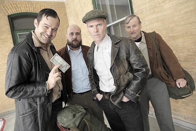 Paul Braunstein, Tim Walker, Ryan Hollyman, and Robert Winslow are The Bad Luck Bank Robbers (photo: Wayne Eardley / Brookside Studios)