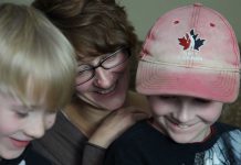 Leaf Worsley with her sons Odin and Mars. While undergoing treatment for breast cancer in 2013, Leaf found out that her then six-year-old son Mars had leukemia. She's grateful for the expert, compassionate care that both she and Mars received at the Peterborough Regional Health Centre. (Photo: Jeremy Kelly)