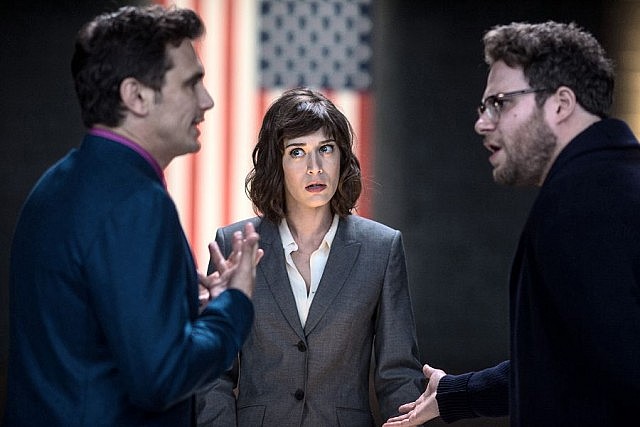 Lizzy Caplan is CIA agent Lacey, who convinces Skylark (Franco) and Rapoport (Rogen) to turn their interview with North Korean dictator Kim Jong-un into an assassination