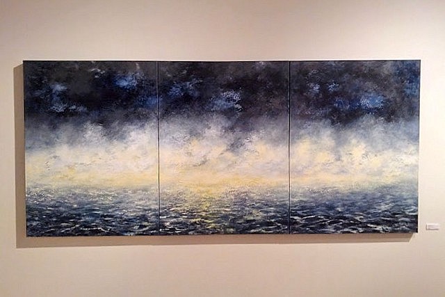 Rebecca Last's "Between", acrylic on canvas, 40" x 90" triptych (Photo: Michael Fazackerley)