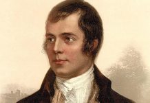 Portrait of Robert Burns in Ayr, Scotland (photo: public domain)