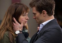 Dakota Johnson and Jamie Dornan star in "Fifty Shades of Grey", which film reviewer Elliott Burton describes as a "turgid, alienating mess"