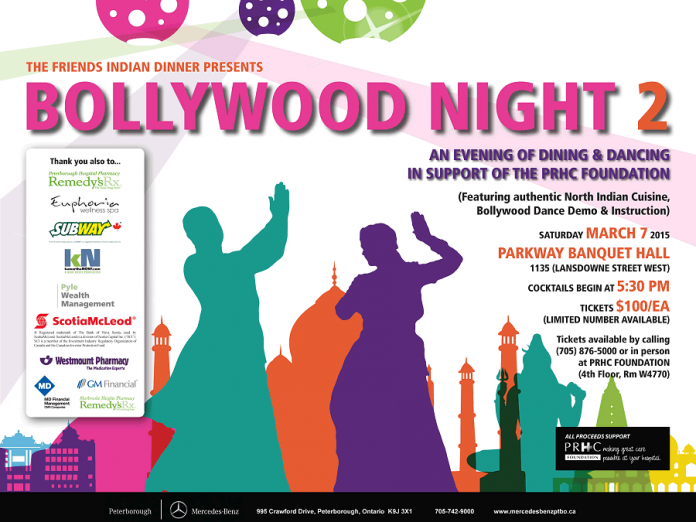 Enjoy authentic Indian cuisine and learn how to dance Bollywood-style on Saturday, March 7th at the Parkway Banquet Hall in Peterborough. Proceeds from the event will support cardiac care through the PRHC Foundation.