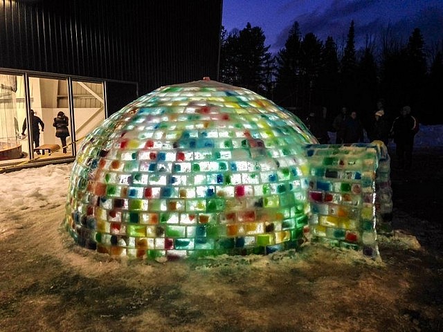 Apsley resident Carolyn Amyotte organized the creation of Aplsey's first Rainbow Igloo in 2014, pictured here