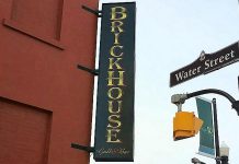 The new sign for the Brickhouse Grill & Bar at the corner of Water and Simcoe in downtown Peterborough (photo: Brian Henry)