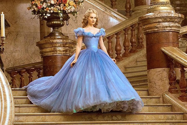 A fine Cinderella, small-waisted actress Lily James had to forgo solid food while wearing the vicious corset during production