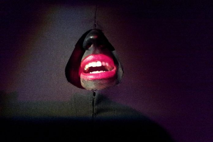 In Samuel Beckett's play "Not I", Kelsey Gordon Powell plays a mouth (photo: Sam Tweedle / kawarthaNOW)