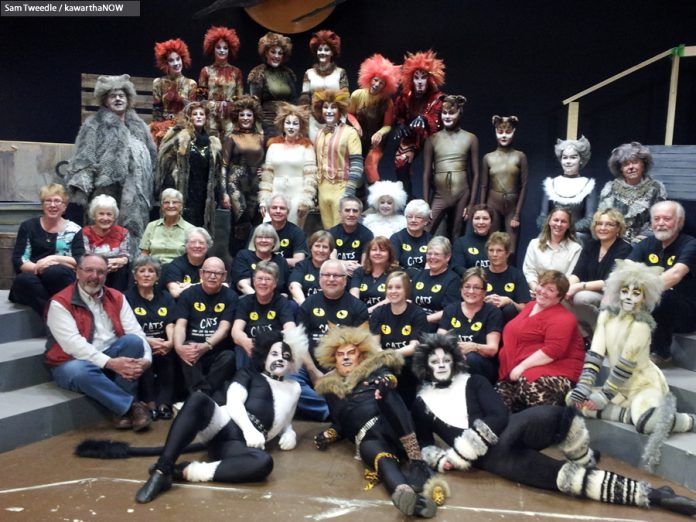 The cast and crew of the Peterborough Theatre Guild production of "Cats" (photo: Sam Tweedle / kawarthaNOW)