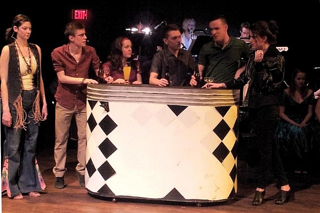 Kate Slingerland as Ruth Two Bear, Kevin Lemieux as Pvt. Dickie Bernstein, Bronte Germain as Rose Feeney, Ryan Hancock as Cpl. Eddie Birdlace, Braedon Sziklasi as Cpl. Ralphie Boland, and Caitlin Currie as Marcie (photo: Sam Tweedle / kawarthaNOW)