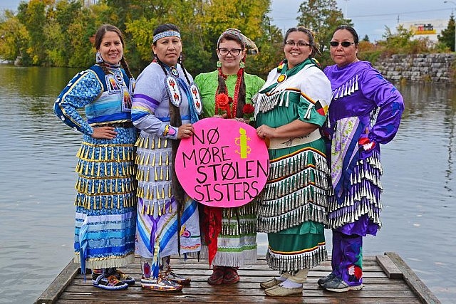 Anishinaabe Niigaanosekweg, Native Women Who Lead, from the Sisters in Spirit March in Peterborough (photo: Georgie Horton-Baptiste)