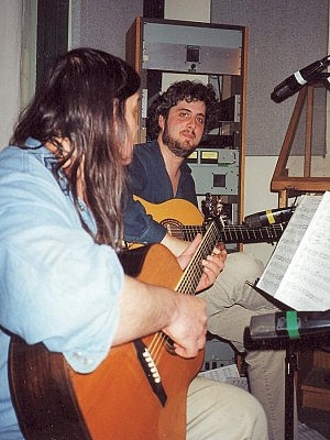 Local musicians Michael Ketemer and David Berger, pictured here from Trent Radio’s March 2000 Live Music Day, also have recordings in the Local Content Archive (photo courtesy of Trent Radio)