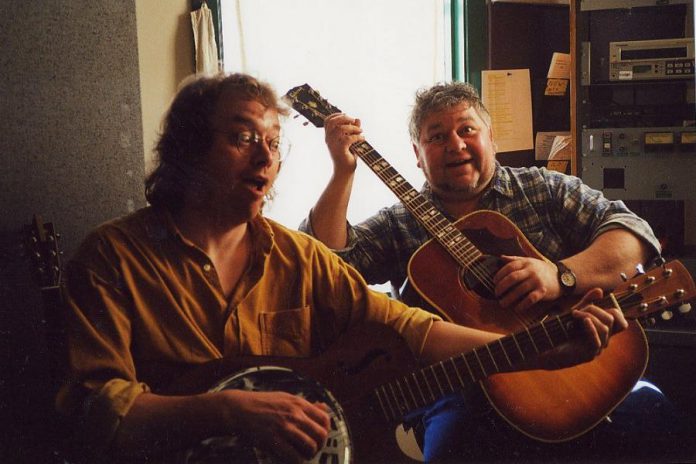 Trent Radio is seeking biographical and other supporting information about local musicians with recordings in the Local Content Archive project. The archive includes well-known musicians like Rick Fines and Ken Ramsden (pictured here from Trent Radio's March 2000 Live Music Day), as well as more obscure artists. (Photo courtesy of Trent Radio.)