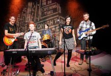 Peterborough band Television Rd is one of several Kawarthas-area bands participating in this year's CBC Searchlight competition (left to right: Duncan Mackinnon, Daniel Collins, Dan Mcnally, Sara Ostrowska, and Jay MacKinnon)