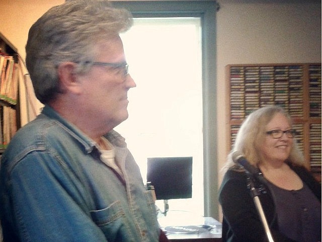 Musician Rob Fortin and writer Dianne Latchford at the Fall 2014 Trent Radio Drama Workshops (photo: Jill Staveley)